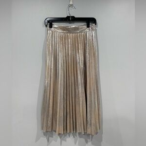 Zara metallic Silver/gold A-Line pleated Skirt